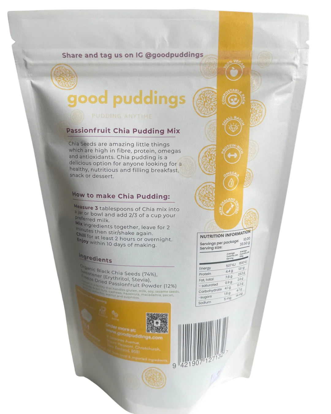 Good Puddings: Passionfruit Chia Pudding Mix