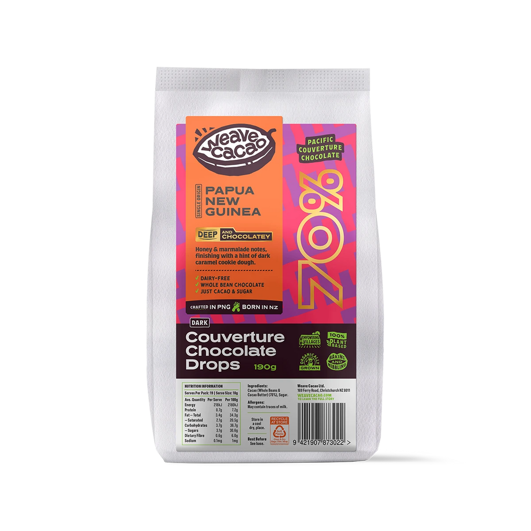 Weave Cacao - 70% Couverture Chocolate Drops - 190g